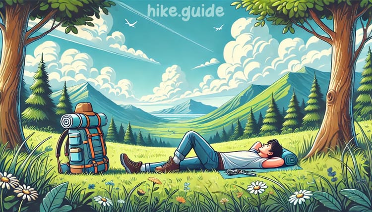 daydreaming hiker looking at the sky